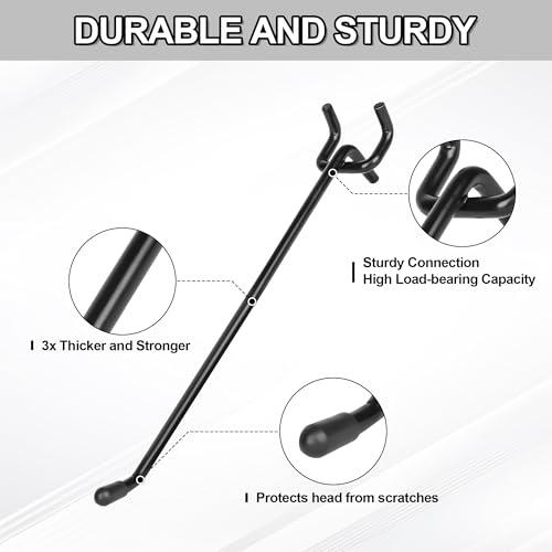 80 Pack 2/4/6/8 inch Heavy Duty Pegboard Hooks,Extra Thick 1/4" Black Peg Board Hooks for Hanging, Pegboard Accessories for Garage, Kitchen, Gym, Store Wall Organizer - size: 2/4/6/8inch- 80pcs (Heavy duty)