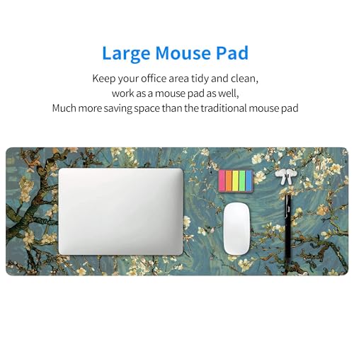 Almond Blossoms Large Mouse Pad,Gaming Keyboard Desk Pad,Extended Mouse Mat Non-Slip Rubber Base with Stitched Edges for Office Game Home XL 31.5"x11.8" - color: Almond Blossoms, size: 31.5L x 11.8W inches