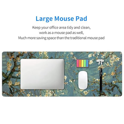 Almond Blossoms Large Mouse Pad,Gaming Keyboard Desk Pad,Extended Mouse Mat Non-Slip Rubber Base with Stitched Edges for Office Game Home XL 31.5"x11.8" - color: Almond Blossoms, size: 31.5L x 11.8W inches