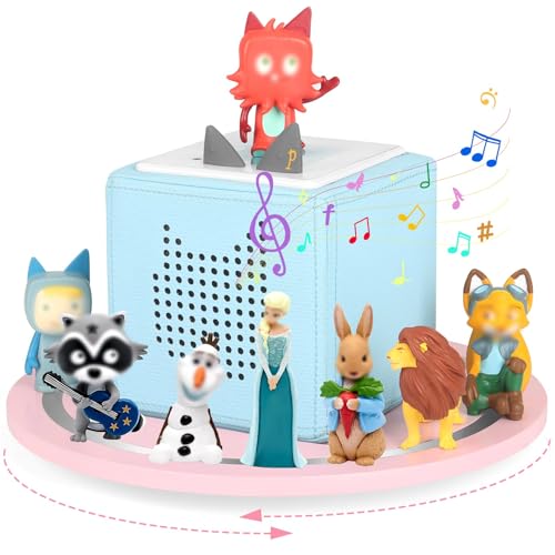 360° Round Turntable for Tonies Box 1/2 Organizer Storage Shelf, Magnetic Stand Holder for Toniebox Player Tonies Figures, Display Collection 10~15 Tonie Box Characters (Pink) - color: Pink, size: 1-Tier Turntable for Tonie