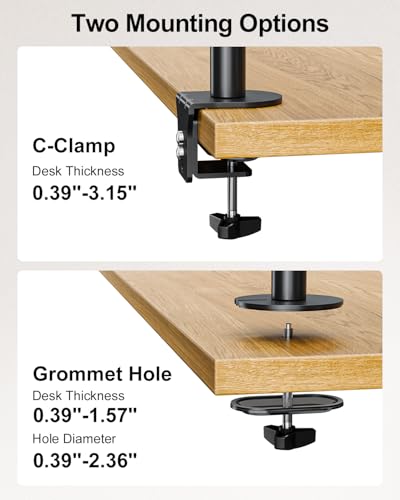 MOUNT PRO Vertical Dual Monitor Stand, Stacked Monitor Mount for 2 Monitors Up to 32 inches, Computer Monitor Arm with Swivel, Tilt, Height Adjustable, Each Monitor Desk Mount Holds up to 17.6 lbs - size: Max 32“ Basic