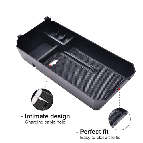 Center Console Organizer Tray Armrest Secondary Storage Box Compatible with Mercedes Benz C Class W205 2015-2021(Sedan & Coupe Only), GLC W253 2016-2022