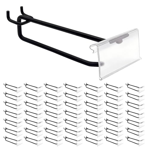 50 Pcs 6 Inch Pegboard Hooks with Price Tag, Heavy Duty Metal Hangers for 1/4" Peg Board, Garage Tool Organization, Retail Store Display Accessories - size: 6inch-50pcs