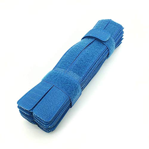 50pcs Cable Ties Reusable Fastening Wire Organizer Cord Rope Holder 7 Inch (Blue) - color: Blue