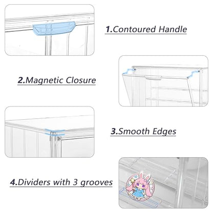 Acrylic Display Case for Collectibles, 4 Layer Adjustable Clear Figure Display Cases with Magnetic Door, Large Stackable Showcase Display Cabinet Box for Figures