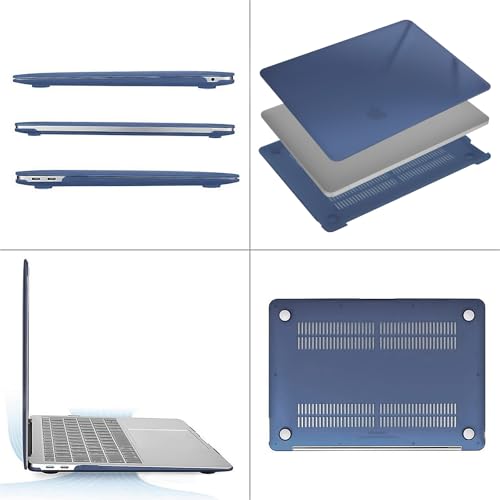 MOSISO Compatible with MacBook Air 13 inch Case M1 2021 2020 2019 2018 Release A2337 A2179 A1932 Touch ID, Plastic Hard Shell Cover&Keyboard Cover for MacBook Air 13.3 inch Case M1, Crystal Midnight - color: Crystal Midnight