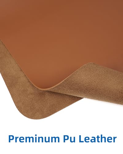 Leather Desk Pad Blotter,Mouse Pad,Office Desk Mat, Non-Slip PU Leather Desk mat,Large Desk mat,Waterproof Keyboard mat for Office/Home/Decor (Brown,35" x 17") - color: Brown, size: 35" x 17"