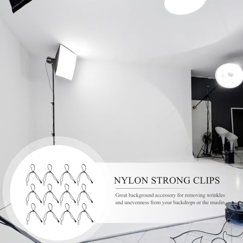 OSALADI 12 Pack Background Clips Multi-Function Nylon Fabric Clamps for Backdrops Adjustable a-Shape Holder for Crossbars and Light Stands for Photography Studio Video Production Digital Photo Shoot