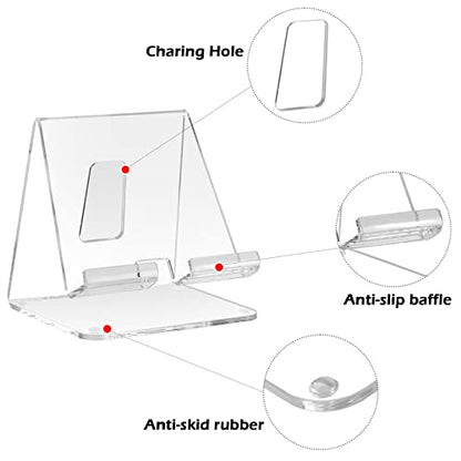 Kamehame Acrylic Desk Tablet Stand - Clear iPad & Galaxy Tab Stand (4-13 inches)