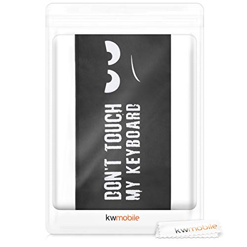kwmobile Keyboard Cover Compatible with Universal Keyboard (L) - Dust Cover PC Keyboard Fabric Case - Don't Touch My Keyboard