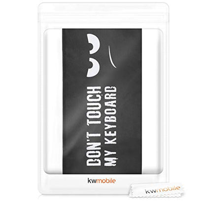 kwmobile Keyboard Cover Compatible with Universal Keyboard (L) - Dust Cover PC Keyboard Fabric Case - Don't Touch My Keyboard
