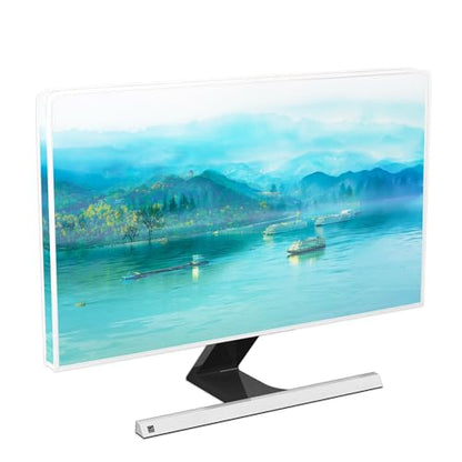 Misty Landscape 22-25 Inch Monitor Cover, Blue Green Scenery - color: baby blue, size: 22-25 Inch