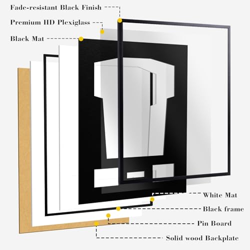 Aluminum Jersey Display Frame Case Large Shadow Box Jersey Frame with Photo Slots 98% UV Protection Clear Acrylic for Football, Hockey, Basketball, Baseball Shirt Ideal Gift for Sports Fans - color: Jersey Frame 11