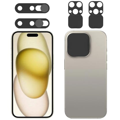 Front Camera Cover Compatible for iPhone 15 Pro/15 Pro Max with Rear Lens Cover,Protect Privacy and Security But Not Affect Facial Recognition（2Pack-2025 Updated Version - size: 15 Pro/X15 Pro Max