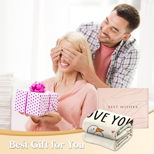 I Love You Gift for Her Him, Gifts for Girlfriend Boyfriend, Soft Flannel Love Blanket, Anniversary Birthday Gifts for Women Men - 50 x 60 inches - color: Couple