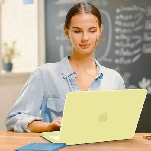 G JGOO Compatible with MacBook Neo Case 13 inch 2026 Release Model A3404, 100% Match Official Color, Matte Plastic Protective Hard Shell Case with Keyboard Cover & Screen Protector, Citrus Clear - color: Citrus Clear