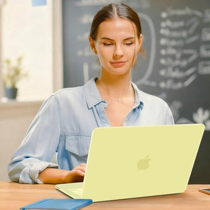 G JGOO Compatible with MacBook Neo Case 13 inch 2026 Release Model A3404, 100% Match Official Color, Matte Plastic Protective Hard Shell Case with Keyboard Cover & Screen Protector, Citrus Clear - color: Citrus Clear