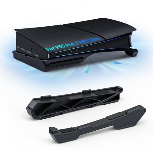 NexiGo Horizontal Stand for New PS5 Slim and Pro Console, [Minimalist Design], Base Stand for PS5 Accessories, Compatible with PlayStation 5 Slim/Pro Disc & Digital Editions, Black - color: Black, style: Standalone