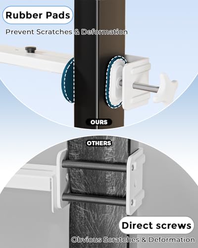 JOY worker Under Desk PC Mount for Standing Desk, Clamp-On Desk Leg Computer Mount, No Drilling, Adjustable Computer Case CPU Holder Holds Up to 44lbs, White PC Tower Mount - color: White, style: Basic