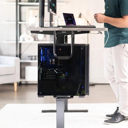 VIVO Heavy Duty Adjustable Under-Desk PC Mount, Home and Office Computer CPU Holder with Secure Locking, Supports up to 66 lbs, Black, MOUNT-PC04B - size: Large