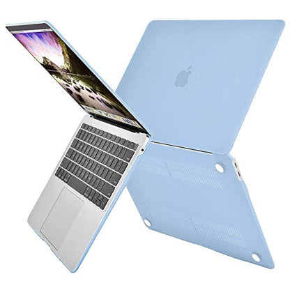 MOSISO Compatible with MacBook Air 13 inch Case M1 2021 2020 2019 2018 Release A2337 A2179 A1932 Touch ID, Plastic Hard Shell Cover&Keyboard Cover for MacBook Air 13.3 inch Case M1, Airy Blue - color: Airy Blue