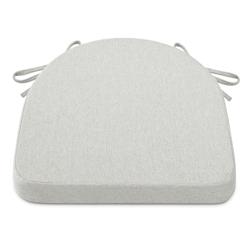 Shinnwa Kitchen Chair Cushions, Non-Slip Dining Chair Cushions with Ties and Machine Washable Cover, 17 x 16.5 x 2in, Off White - color: Off White