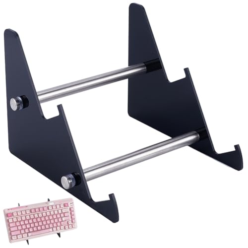 CRASPIRE Acrylic Keyboard Display Stand 2-Tier Portable Keyboard Display Shelf Black Display Keyboard Holder Removable Keyboard Storage Holder for Home Office Study - color: Black