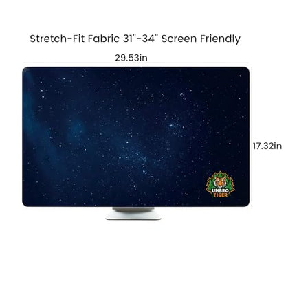 32-inch monitor dust cover, elastic polyester sunshade, 31" 32" 33" 34" computer screen cover, LCD/LED/HD panel protective film (Black Starry Sky, 31-34 inches)