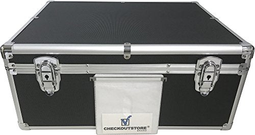 CheckOutStore (1) Aluminum CD/DVD Media Hanging Sleeves Storage Box (Black/Holds 600 Discs) - color: Black