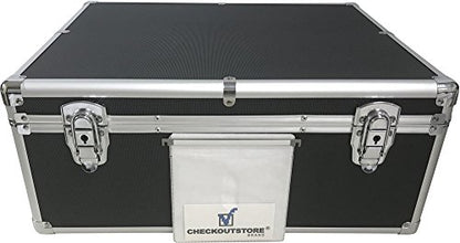CheckOutStore (1) Aluminum CD/DVD Media Hanging Sleeves Storage Box (Black/Holds 600 Discs) - color: Black