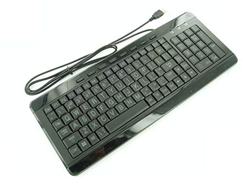 iMBAPrice Large Font Print USB LED Backlit Keyboard, Orange and Blue (IMBA-LOB-BKB) - color: black;blue