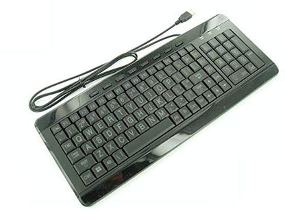 iMBAPrice Large Font Print USB LED Backlit Keyboard, Orange and Blue (IMBA-LOB-BKB) - color: black;blue