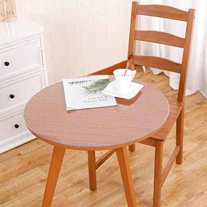 42 Inch Round Clear Plastic Dining Table Protector 1.5mm Thick Plastic Tablecloth Pad Wooden Furniture Desktop Glass Marble Coffee End Side Tabletop Pad Bar Sofa Cloth Top Protection Cover - color: Round New Clear 1.5mm, size: 42" x 42"