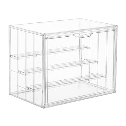 Display Case for Collectibles 4 Layer Updated Adjustable Acrylic Display Case with Magnetic Door Clear Stackable Display Box Hobby Display Cases for Figures, 1 Pack - size: XLarge 1Pack