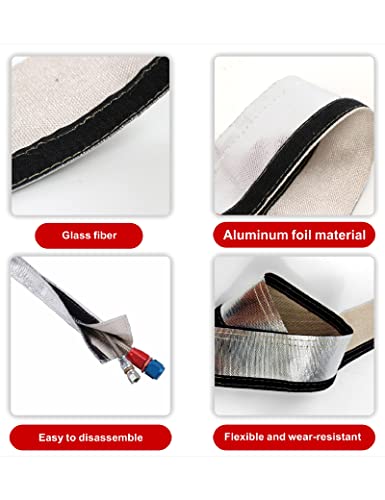 Wire Heat Shield Heat Shroud Sleeve Heat Shield Automotive Fuel Line Wire Heat Sleeve for Ultimate Heat Protection Hose Wire Sleeving,with 10PCS Stainless Steel Cable Metal Ties1-1/2"IDx10FT - size: 1-1/2"IDx10FT