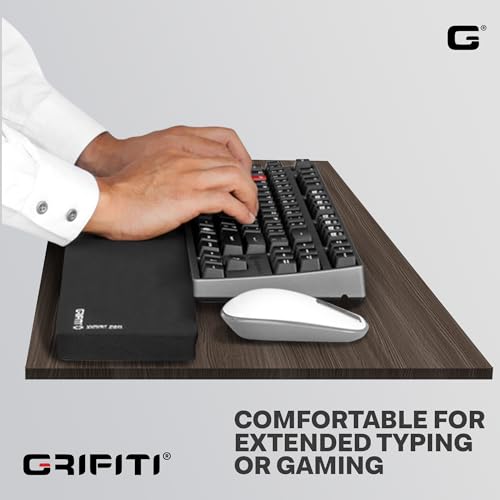 GRIFITI Fat Wrist Pad 24" x 4" x 0.75" Inch Computer or Mechanical Keyboard & Mousepad Wrists Rest Keyboards Mouse, Trackball or Trackpad Ergonomic Mousepad Support Large Hand Rests Typing Pads - size: Fat Wrist Pad 24 x 4 x 0.75 inches