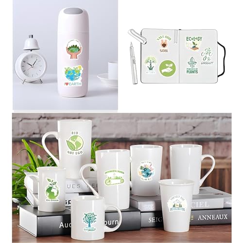 100PCS Environmental Protection Stickers, Save Planet Earth Stickers for Student Vinyl Waterproof for Water Bottle Laptop Luggage Guitar Gifts for Adult Teacher Students - style: Environmental Protection Stickers