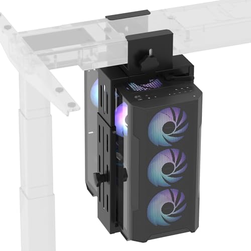 FLEXISPOT Computer Tower Stand, PC Stand up to 44lbs, CPU Holder Adjustable Height and Width Fits Mid-Tower and Mini-Tower, For Dual-crossbeam - size: For Dual-crossbeam