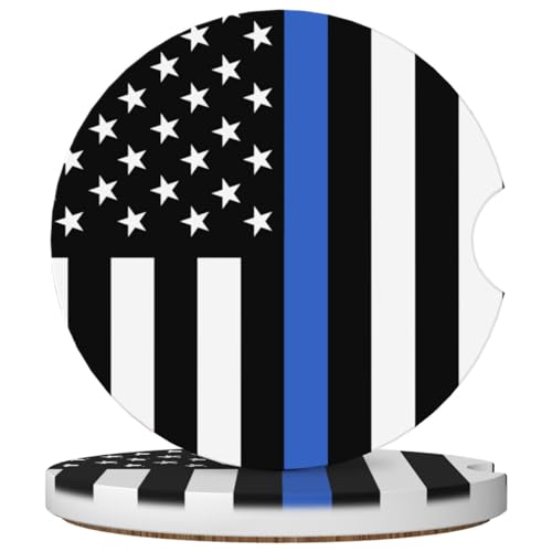 2 Pack Car Cup Holder USA Flag Coasters Absorbent Ceramic Coaster for Cup Holders Fashion Car Interior Accessories for Men Drink Coaster for Women - color: Usa Flag