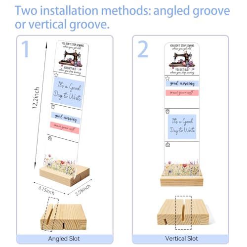 Sticky Note Holder Acrylic Monitor Memo Board Desk Organizers Desk Decor Post It Note Holder You Don't Stop Sewing When You Get Old Sewing Machine Craft Lover Desk Sign - color: Acrylic 11