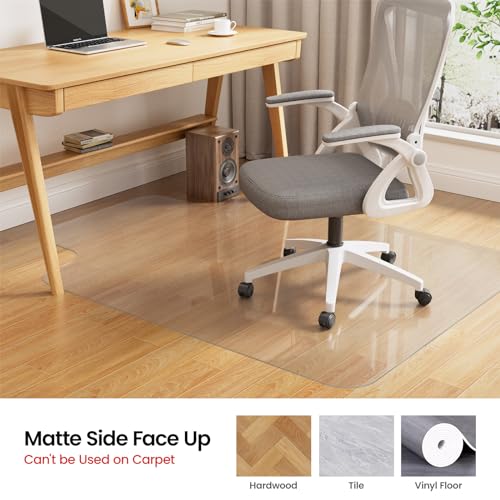 Yecaye Desk Chair Mat for Hardwood Floor, Office PVC Computer Chair Mat, Floor Protector for Rolling Chairs (Transparent, 48" x 60") - size: 48" x 60"