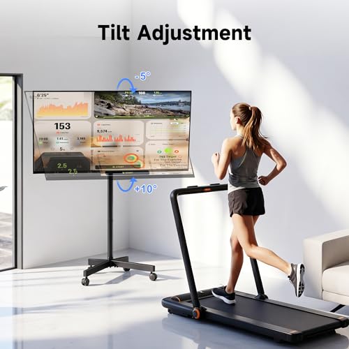 XINLEI Mobile TV Stand on Wheels for Most 21-60 Inch Flat/Curved Screens TVs, Height Adjustable Rolling TV Cart, up to 77 lbs, Max VESA 400x400, ML55SE - color: Black Standard
