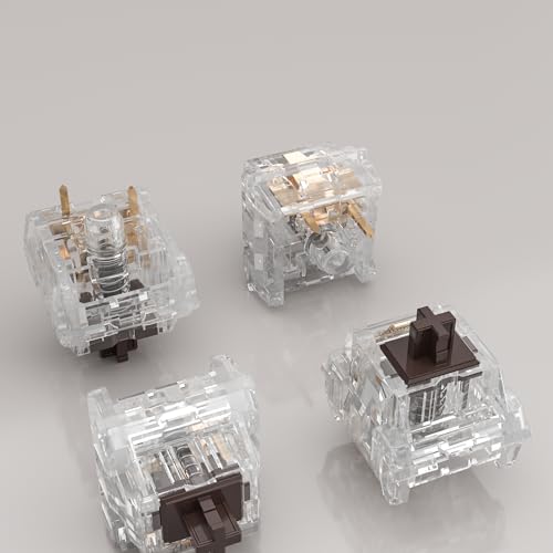 Zhouwang Crystal Brown Switches, 3-Pin Pre-Lubricated Tactile Switches, Dustproof and Waterproof for Mechanical Keyboards. ((36Pcs) - color: Crysta Brown, size: 36Pcs
