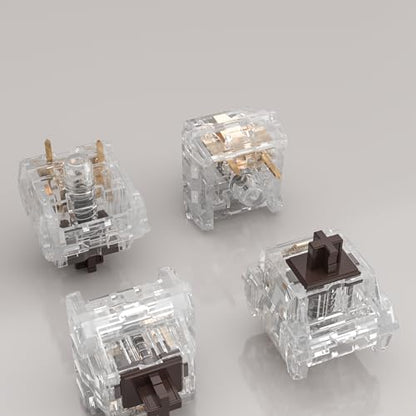 Zhouwang Crystal Brown Switches, 3-Pin Pre-Lubricated Tactile Switches, Dustproof and Waterproof for Mechanical Keyboards. ((36Pcs) - color: Crysta Brown, size: 36Pcs
