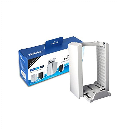 Dobe PS4 Console Stand with Game Disc Storage Tower White for Sony PlayStation 4 Console …