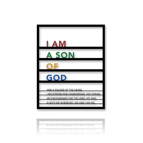 Metal Teen Boy Room Wall Decor I Am a Son of God Wall Art Sign for Boys Bedroom Playroom Living Room Bathroom Motivational Sculptures (Colorful) - color: Colorful, size: 13.2"L x 10.6"W