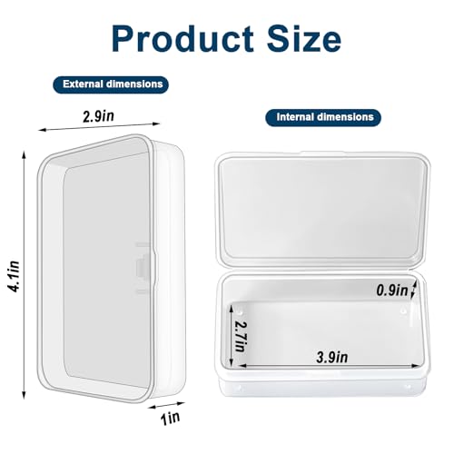 Blank Card Case, 6 Pack Clear Plastic Card Deck Box, Snaps Closed - Storage Box for Base Ball Trading Cards, Business Cards & More - color: 6 PCS Clear