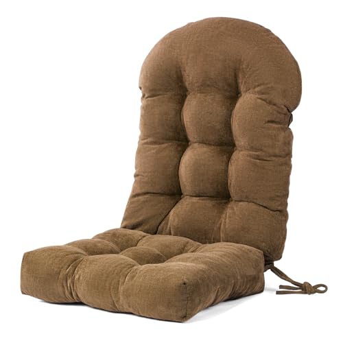 Rocking Chair Cushions Set - Non-Slip Adirondack Chair Cushions with Ties Indoor/Outdoor Rocking Chair Pad for Living Room, Bedroom, Balcony, Office - color: Indoor Brown
