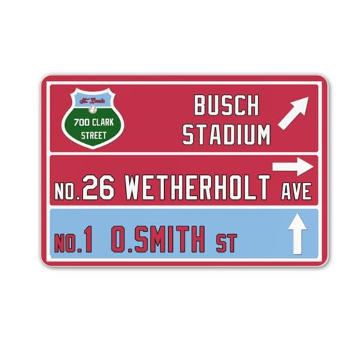 12” x 8” Cardinal Wall Decor Art Poster, St Louis Baseball Metal Tin Sign, Cardinal Gifts for Boys Men Home Room Decor - color: team 2