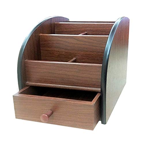 N Remote control storage organizer with drawer wood office Stationery organization pen holder Daily necessities storage case HeBen1028